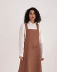 Natural Solid Linen Cross Back Apron