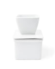 White Square Stoneware Butter Keeper