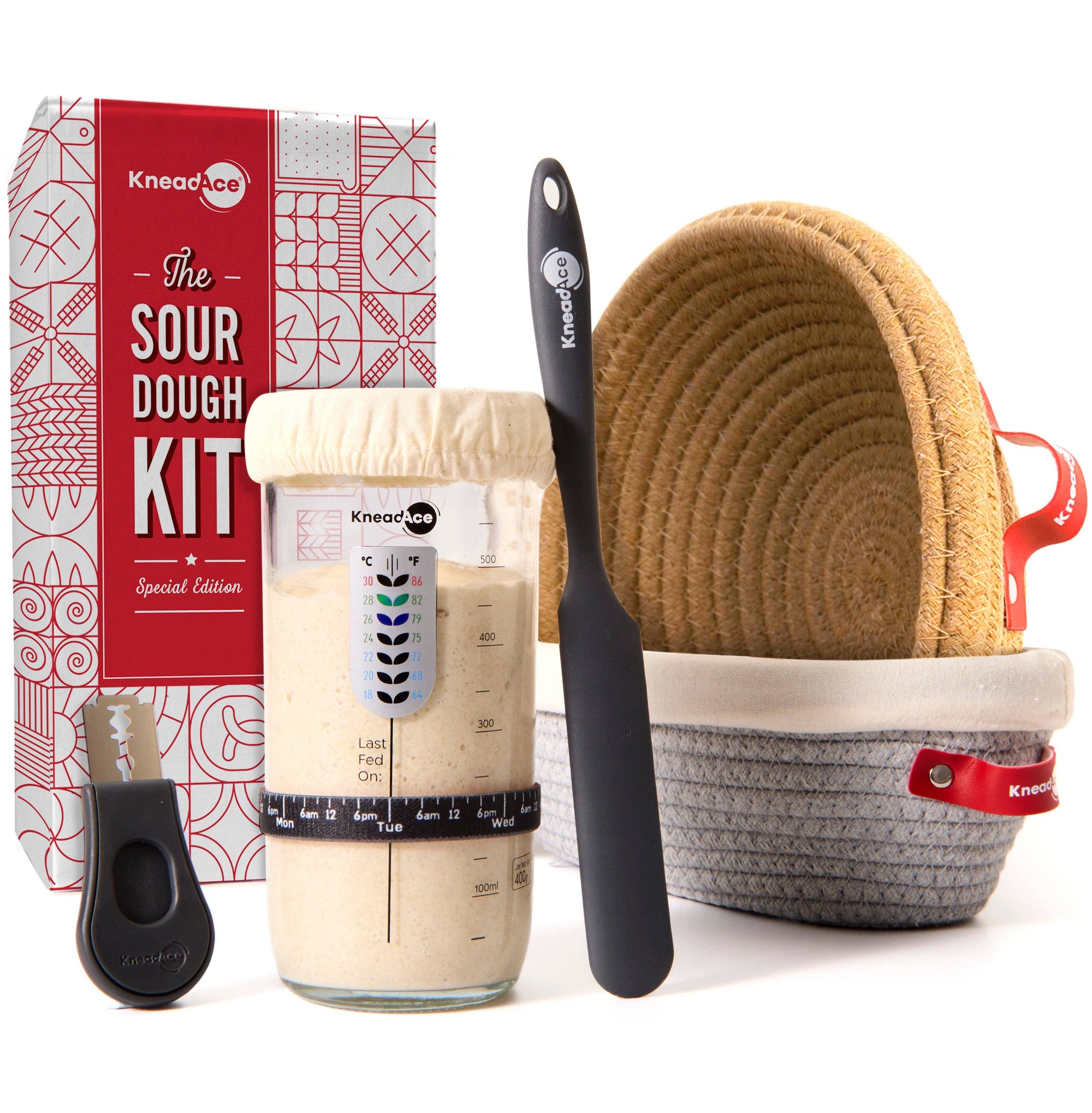 KneadAce Sourdough Kit with 24oz Jar