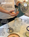 Cocktail Shaker Lid for Wide Mouth Mason Jar, Stainless Steel