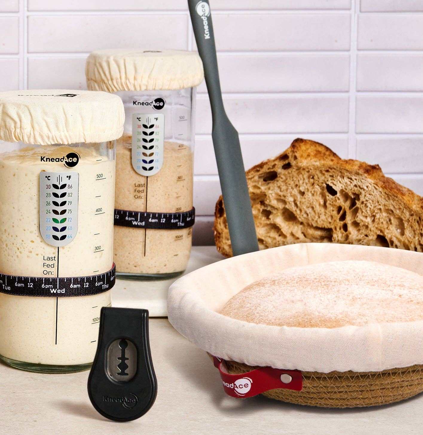 KneadAce Sourdough Kit with 24oz Jar
