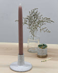 Artisanal Handmade Wide Base Ceramic Candle Taper Holder