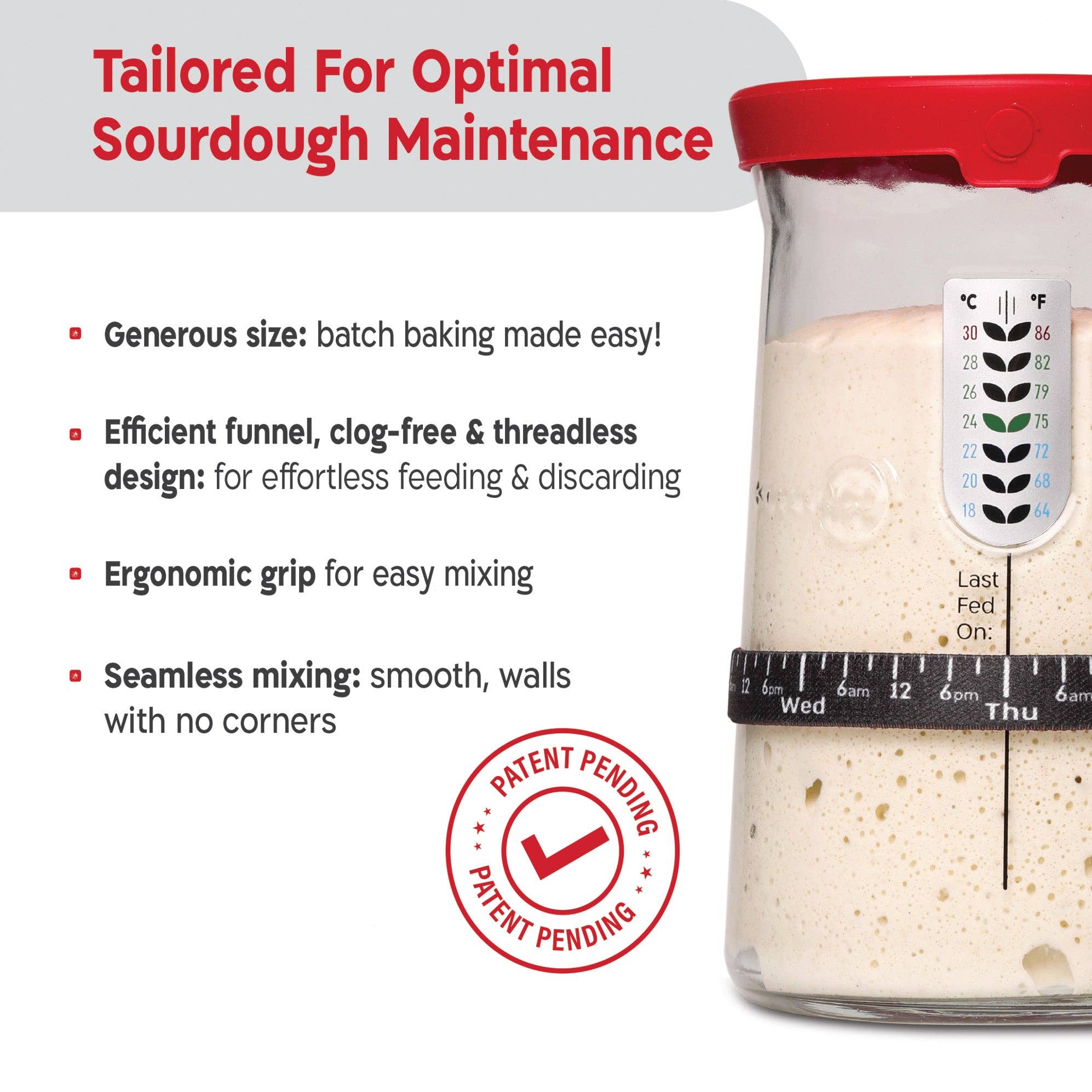 Pro Sourdough Starter Jar 34 Oz