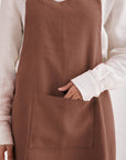 Natural Solid Linen Cross Back Apron