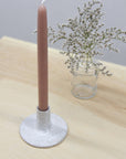 Artisanal Handmade Wide Base Ceramic Candle Taper Holder