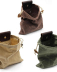 Leather Canvas Foraging Bag Pouch