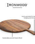 Ironwood Serving Board With Handle Paddleboard, 16"