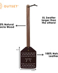 Outset Leather Fly Swatter, Extra Large, Acacia, 19"
