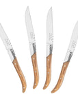 Laguiole Connoisseur Steak Knives Set of 4 Olive Wood