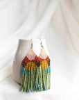 Beaded Fringe Earrings in Madrugada