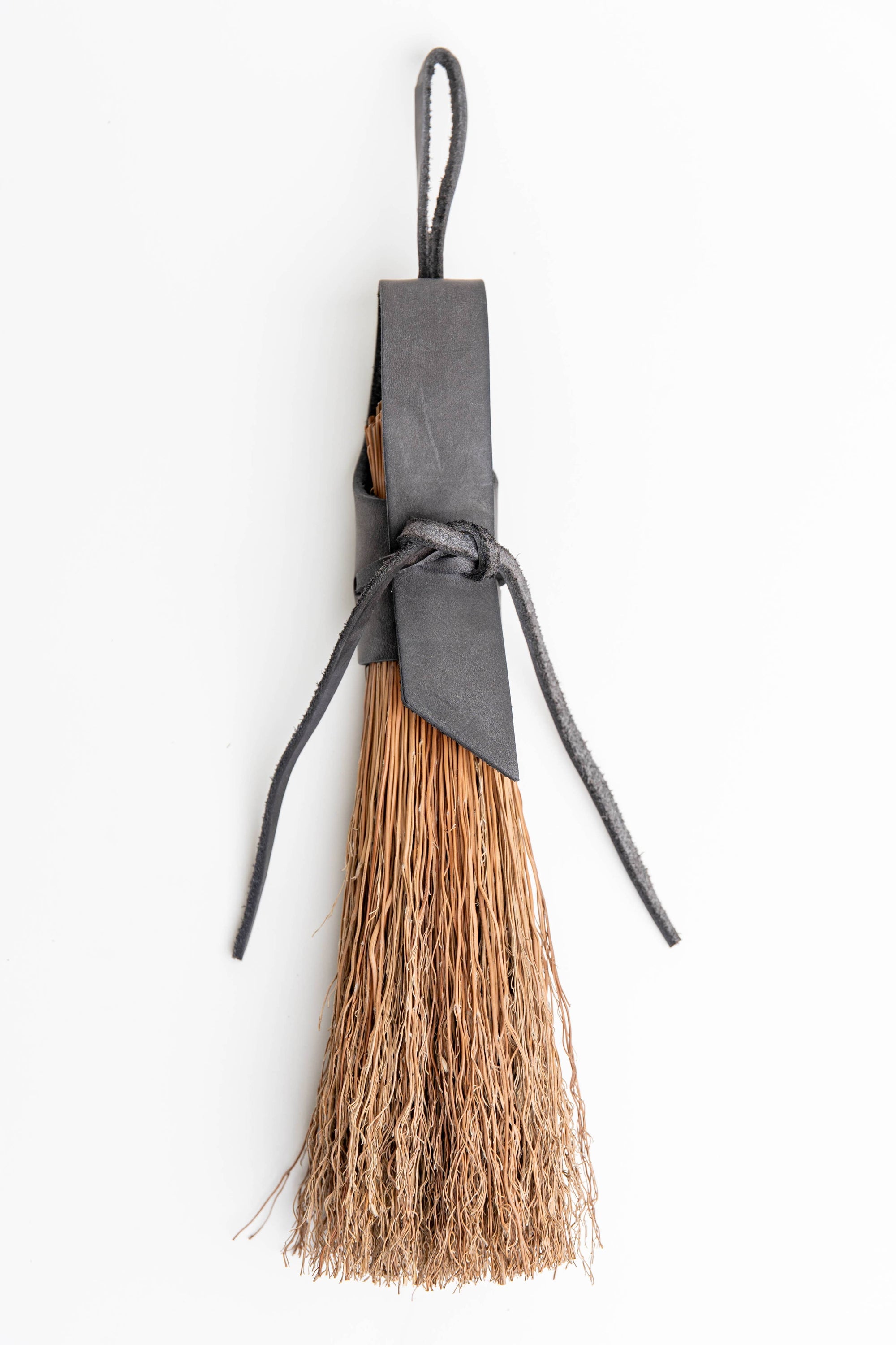 Leather Nesting Broom and Dustpan Set