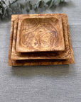 Olive Wood Set of 3 Square dishes