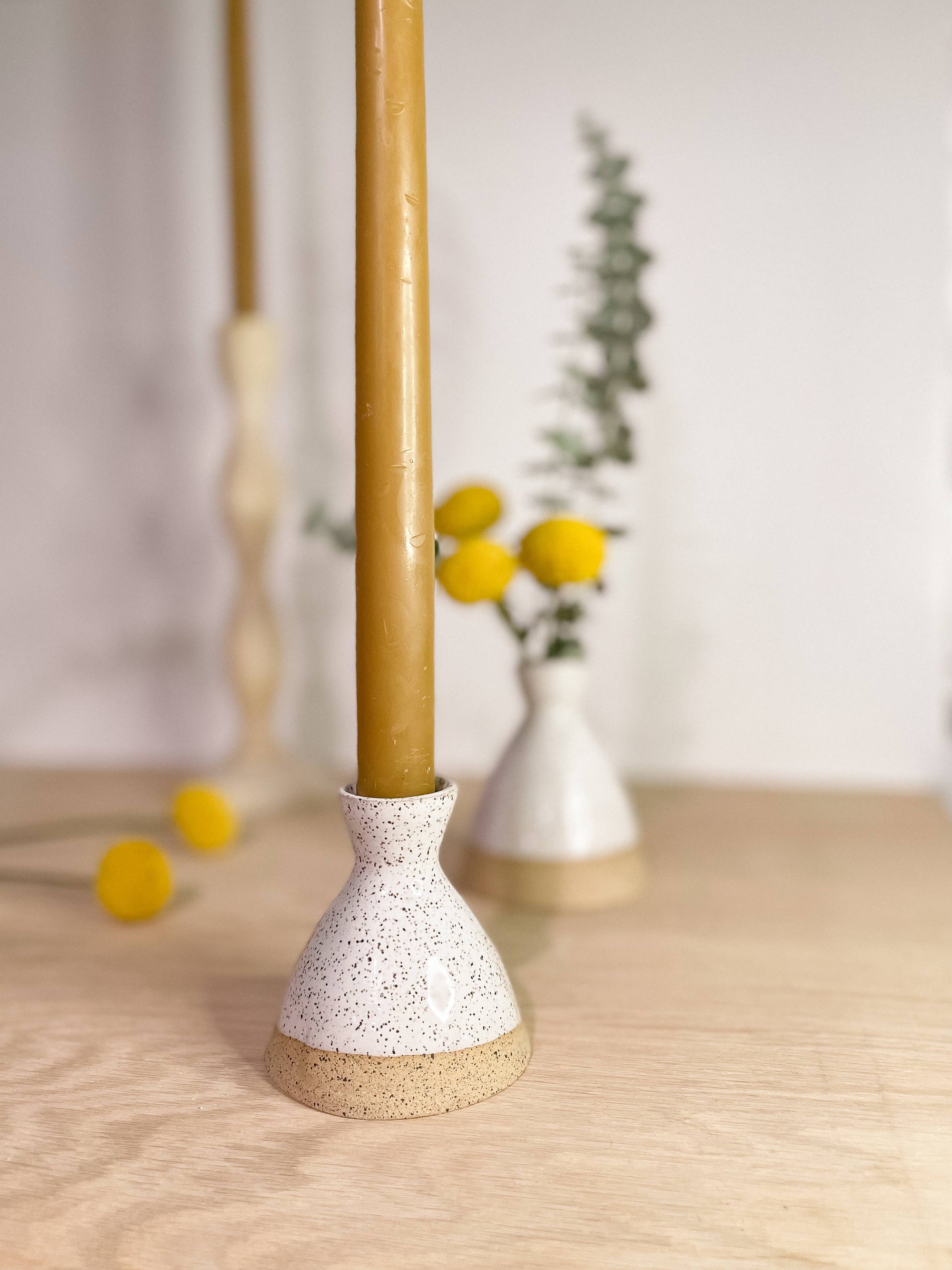 Artisanal Handmade Ceramic Candle Taper Holder