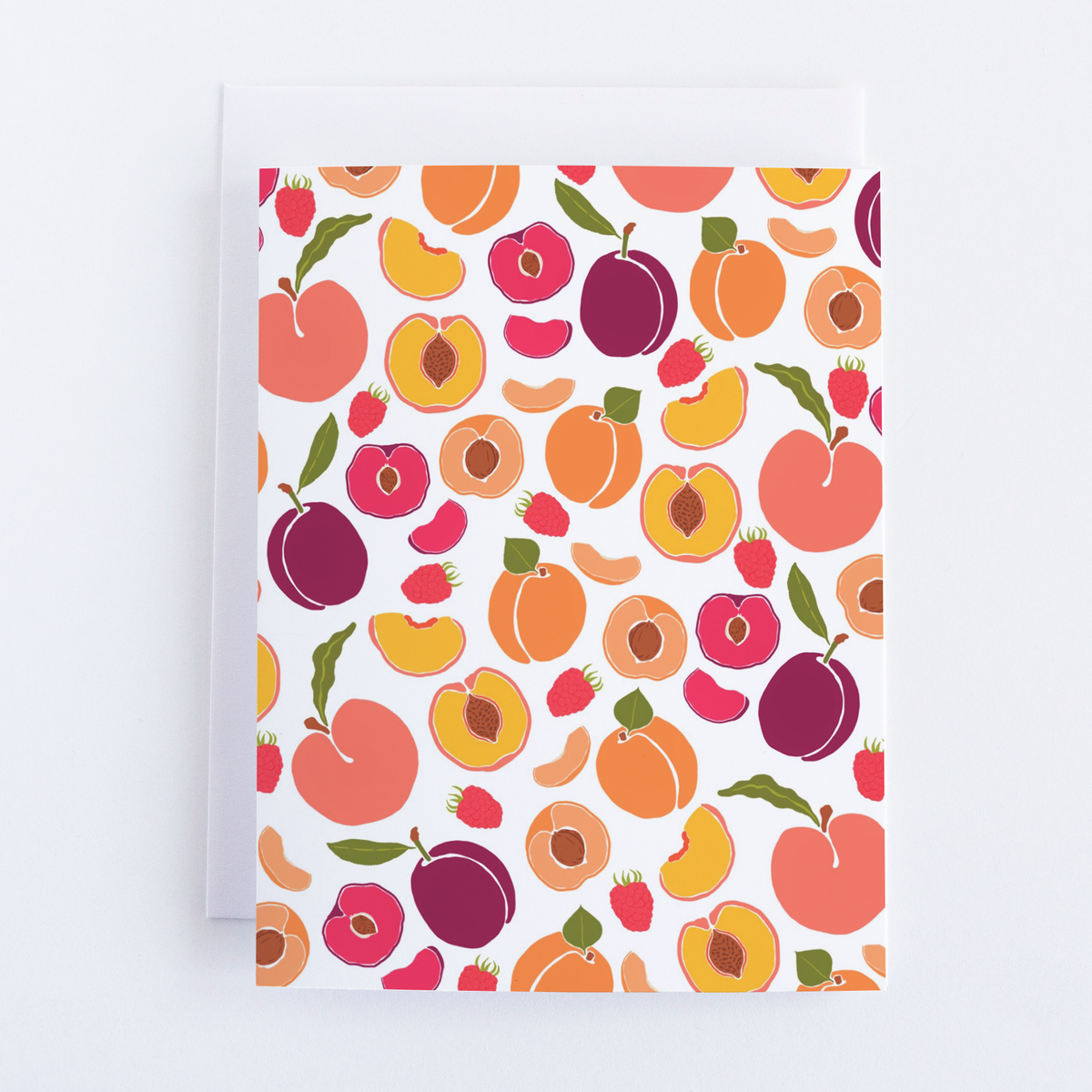 Stone Fruit and Strawberries Greeting Card