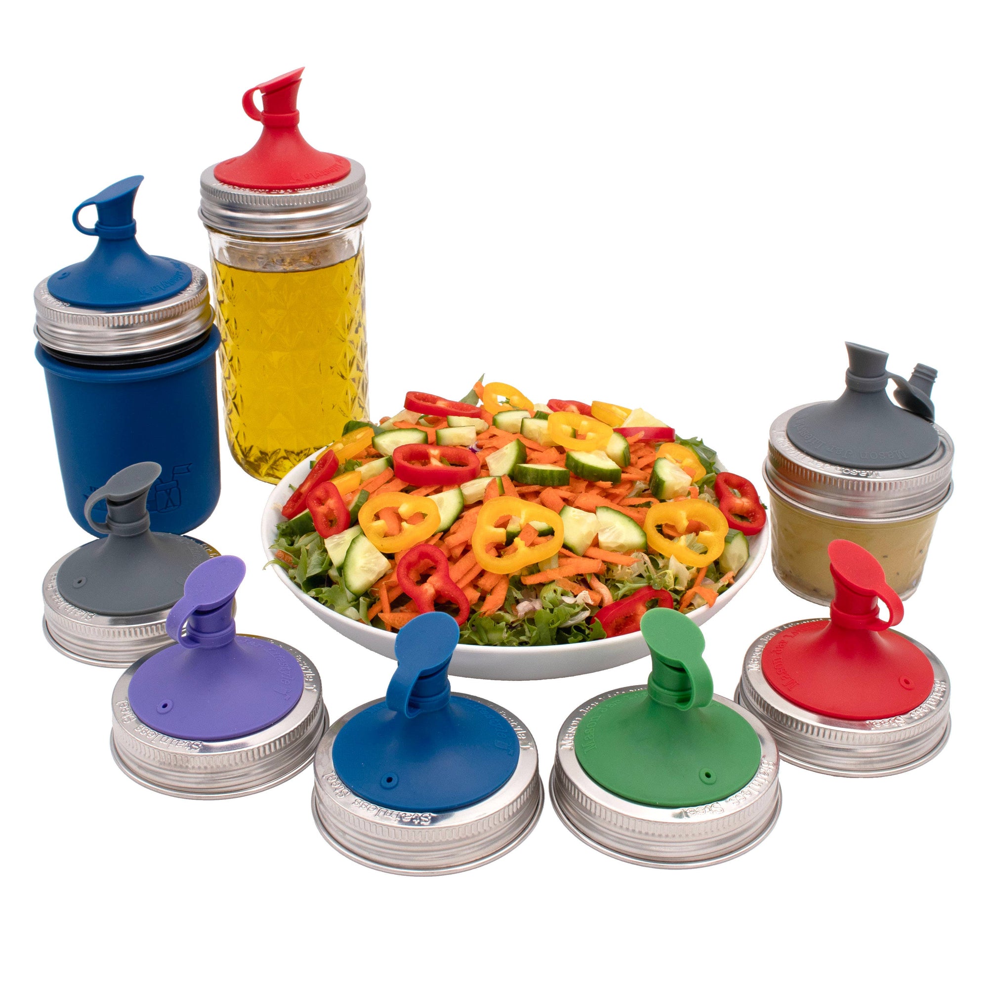 Silicone Oil Cruet Pour Spout Lid for Mason Jars