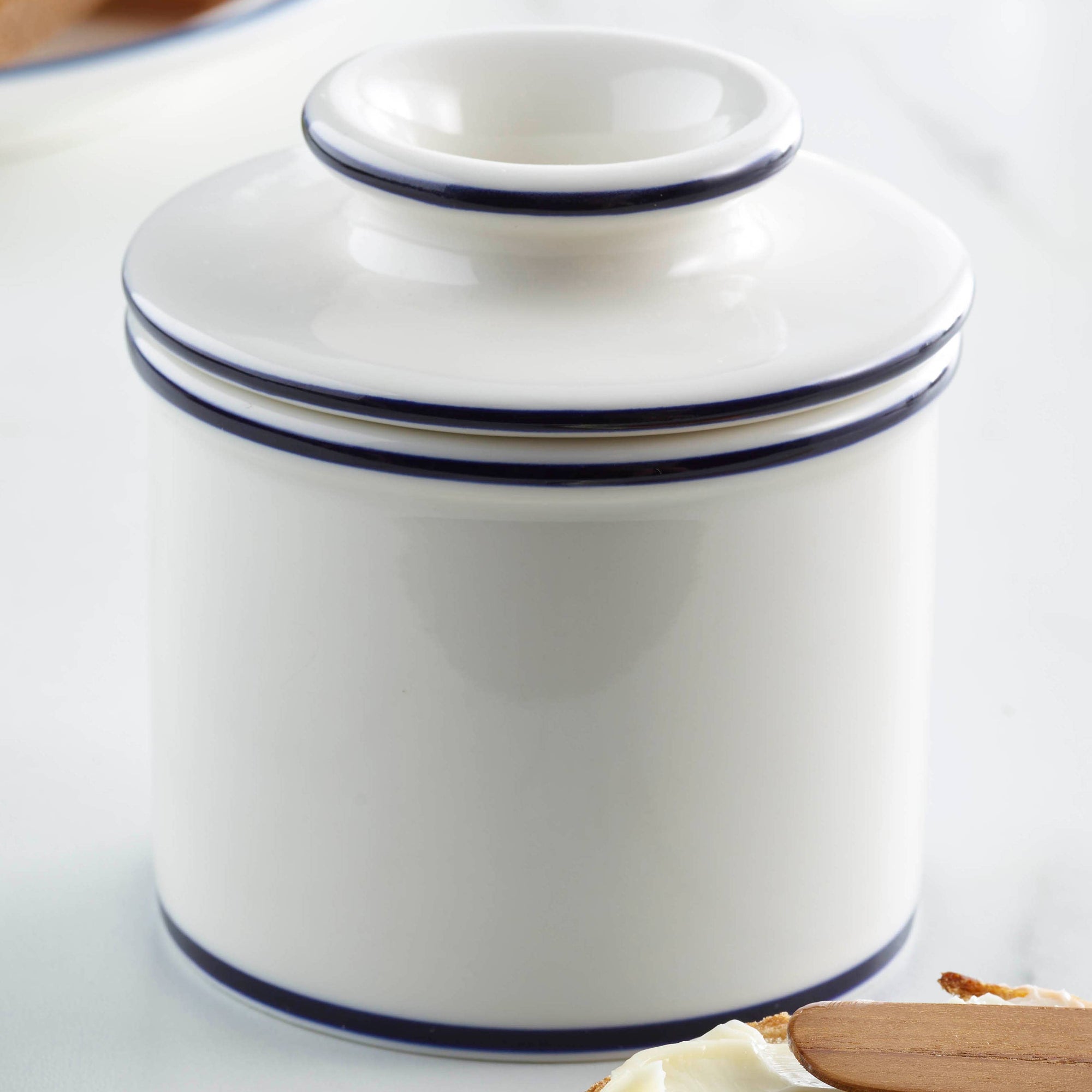 French Butter Bell - Le Bistro Blue Trim