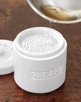 Fox Run Porcelain Grease Container, White, 5" x 5" x 5"