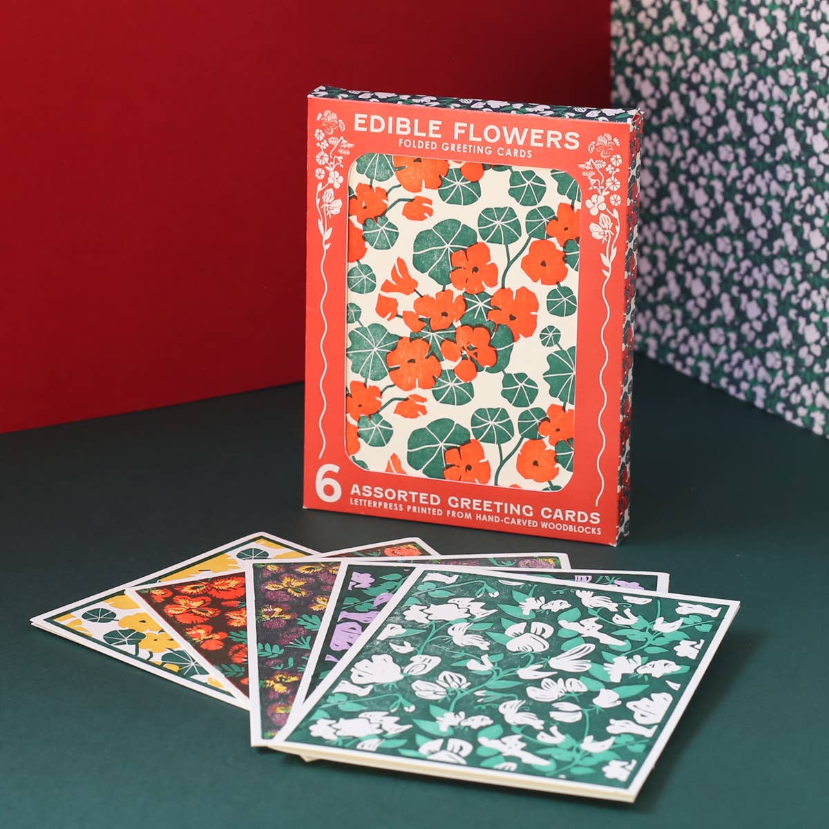 Nasturtiums (Red) Letterpress Card