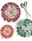 Cotton Dish Covers - Retrobloom - Set of 3 Round Variety Pack