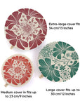 Cotton Dish Covers - Retrobloom - Set of 3 Round Variety Pack