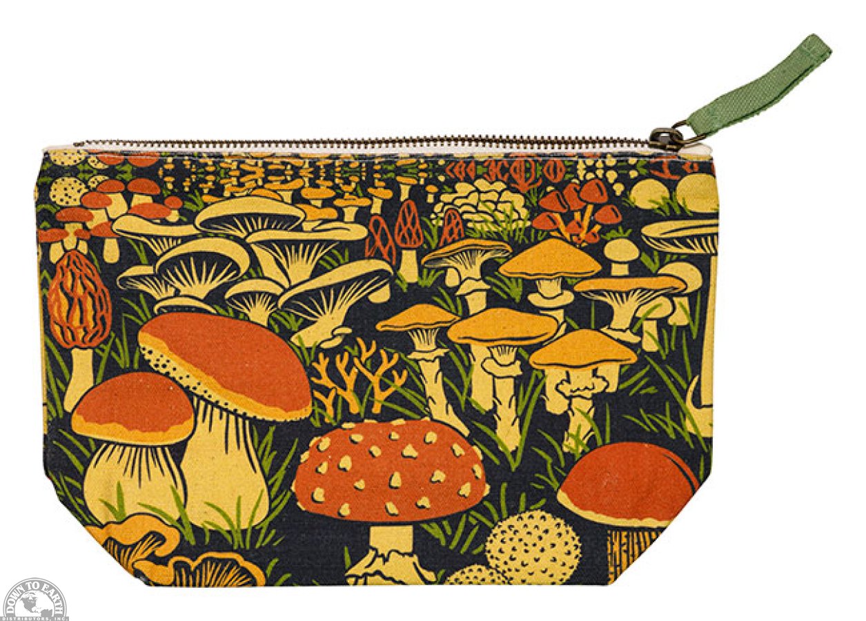 Mushroom Forest Zippered Canvas Pouch