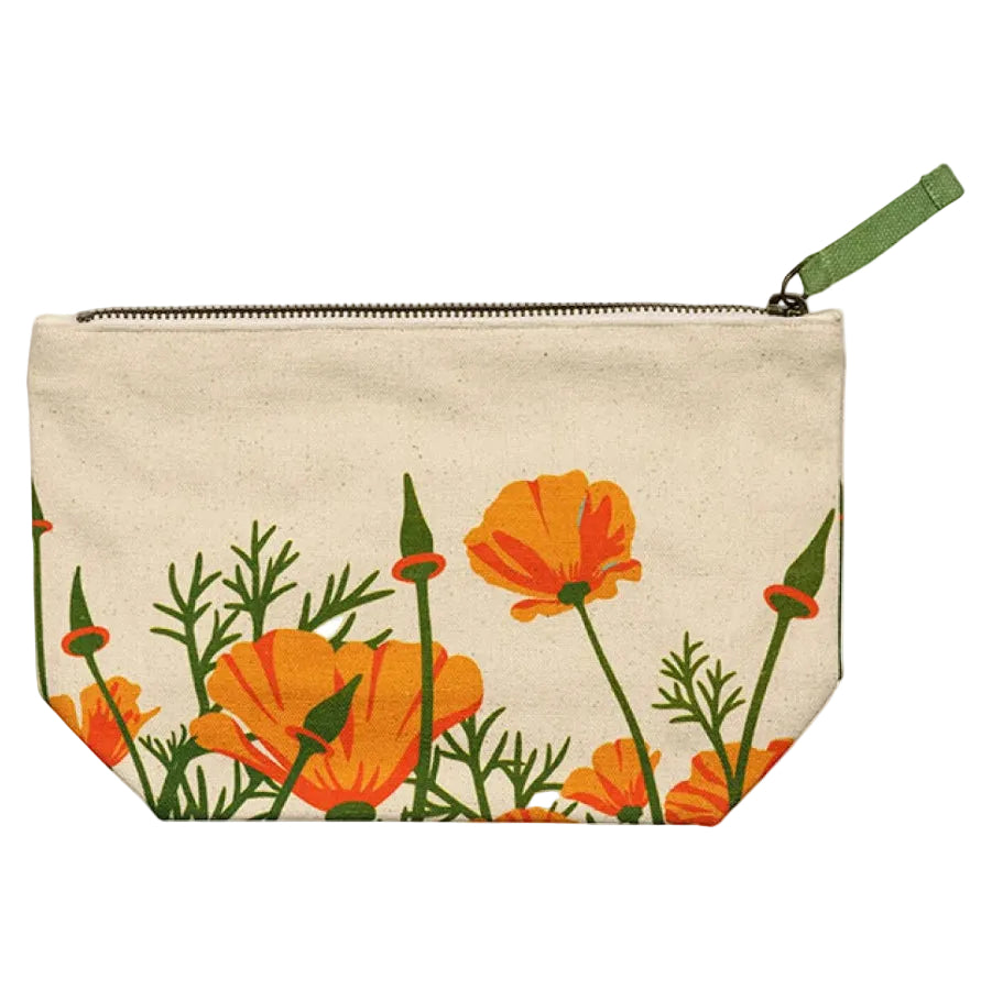 Poppy Zippered Canvas Pouch