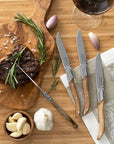 Laguiole Connoisseur Steak Knives Set of 4 Olive Wood