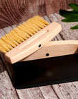 Wood Broom and Metal Dustpan Set