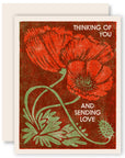 Thinking of You (Red Poppies) Friendship Card