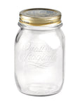 Quattro Stagioni 17 oz glass canning jar with gold lid
