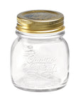 Quattro Stagioni 5 oz glass canning jar with gold lid