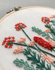 Beginner Embroidery KIT - Coral & Mint Meadow