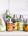 Mason Jar Fermentation Top with Integrated Press and Burpless Cap