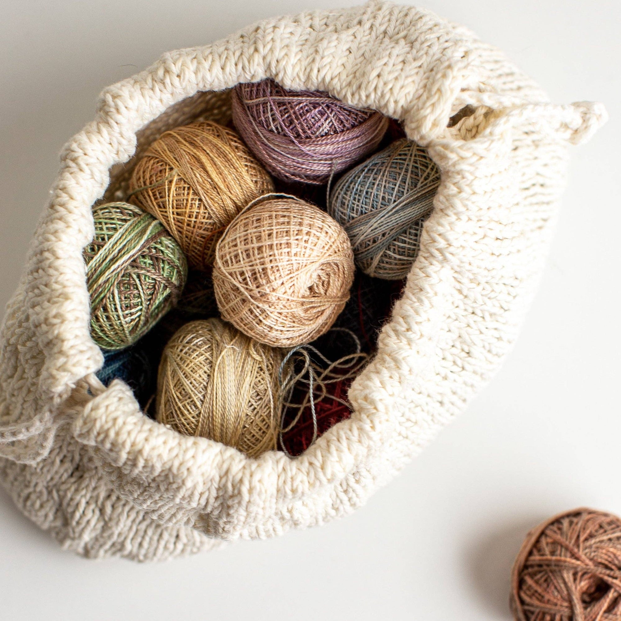 Flax &amp; Twine - Trellis Stitch Drawstring Bag Set Kit