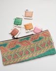 Kantha Scrap Flat Zip Pouch