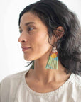 Beaded Fringe Earrings in Madrugada