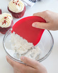 Silicone Bowl Scraper, Red, 5.5" x 4.5"