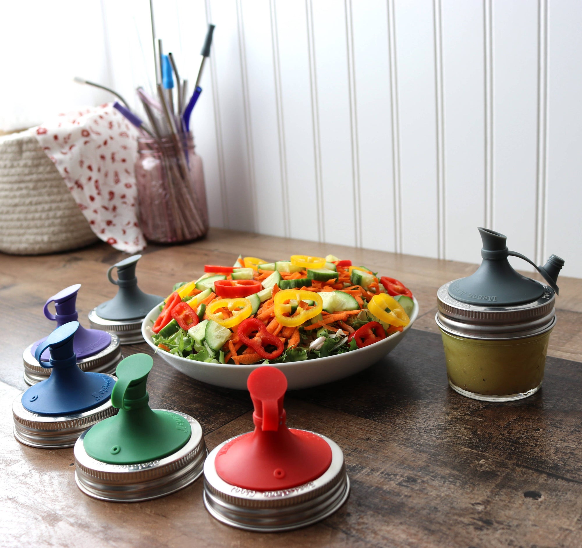 Silicone Oil Cruet Pour Spout Lid for Mason Jars