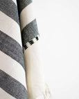 Oversized Woven Hand Towel - Wide Stripes