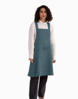 Natural Solid Linen Cross Back Apron