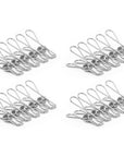 Stainless Steel Clothes Peg Clips (Pack of 20 in Cotton Bag)