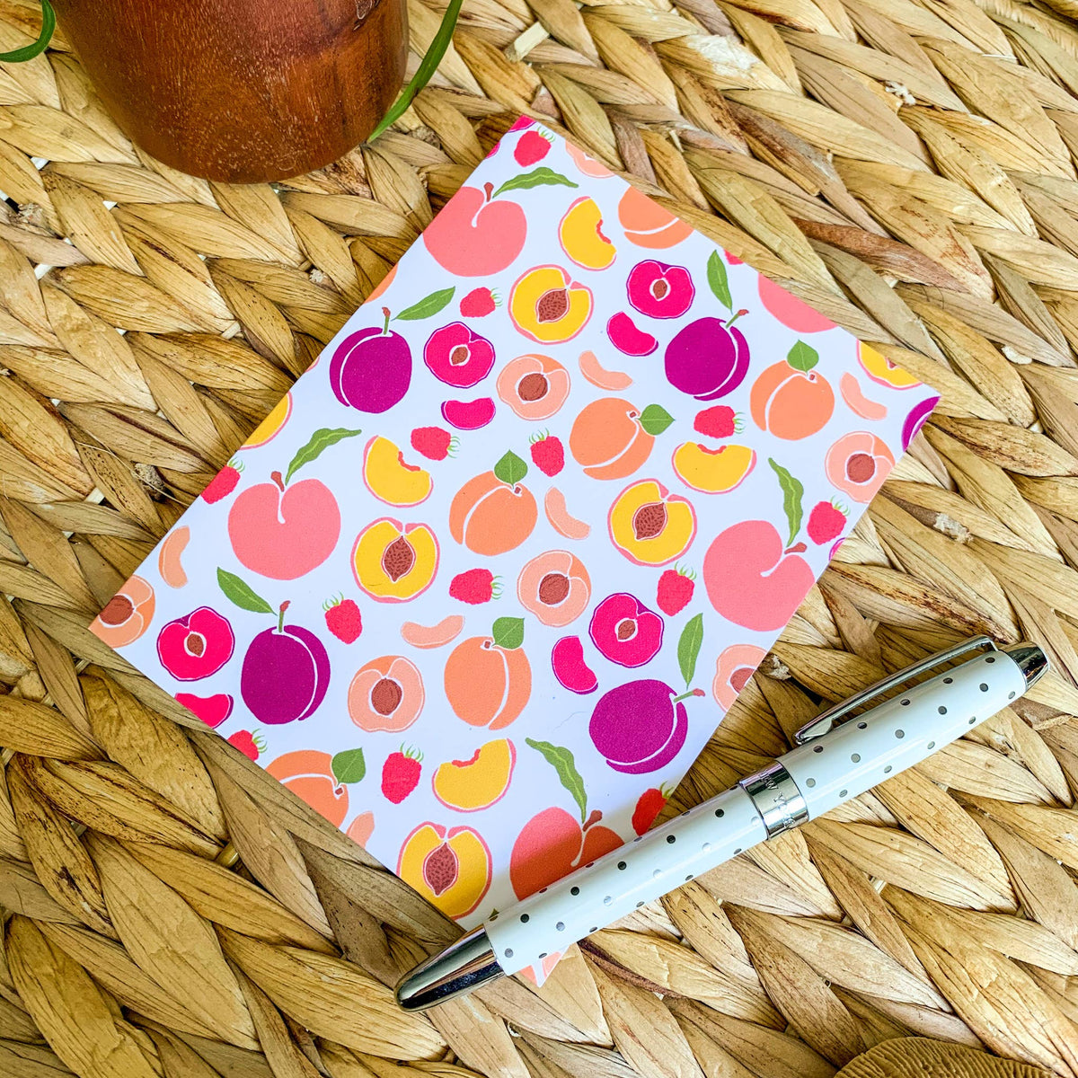 Stone Fruit and Strawberries Greeting Card