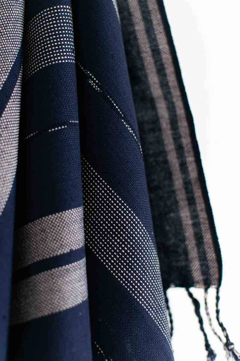 Oversized Woven Hand Towel - Indigo