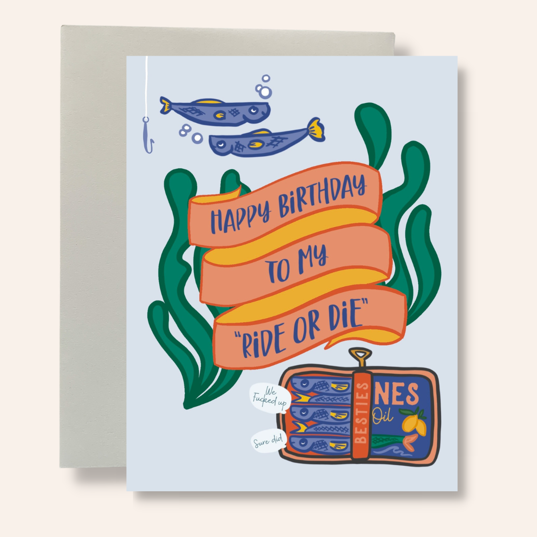 Sardine Besties Birthday Greeting Card