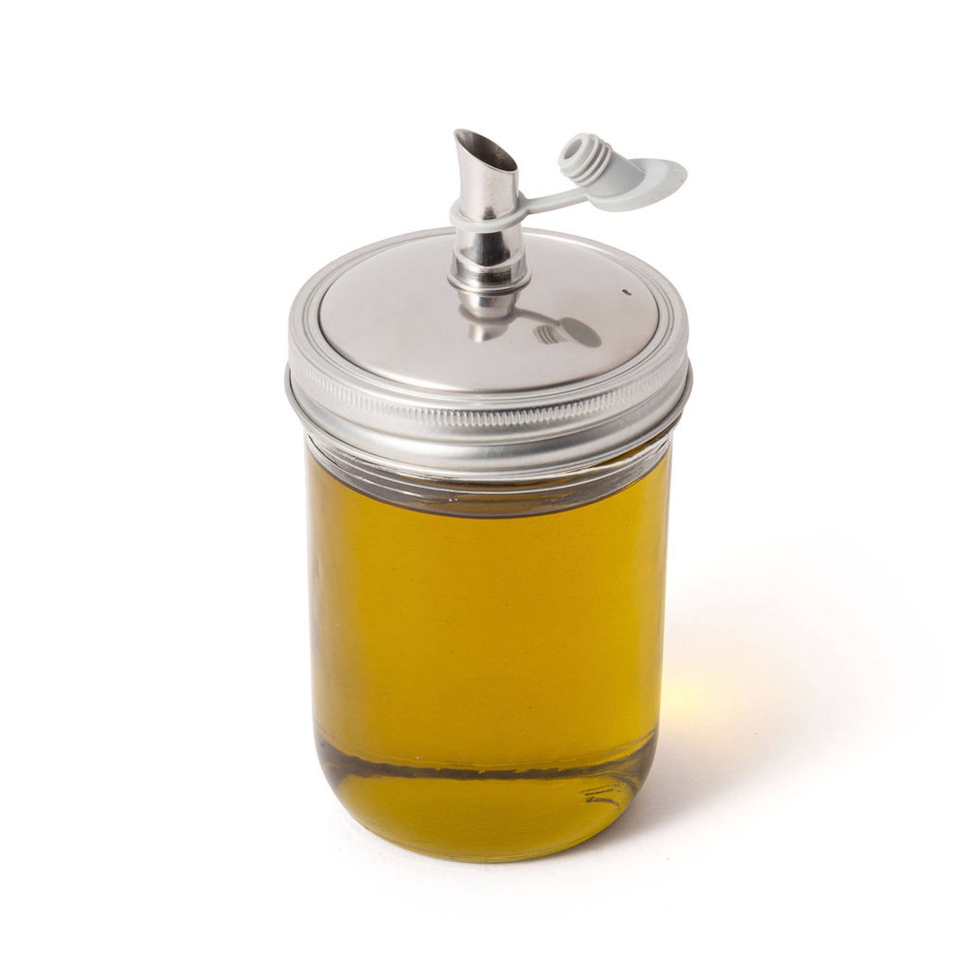 Oil Cruet Lid for Wide Mouth Mason Jar, Stainless Steel