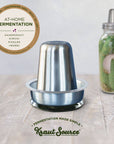 Mason Jar Fermentation Top with Integrated Press and Burpless Cap