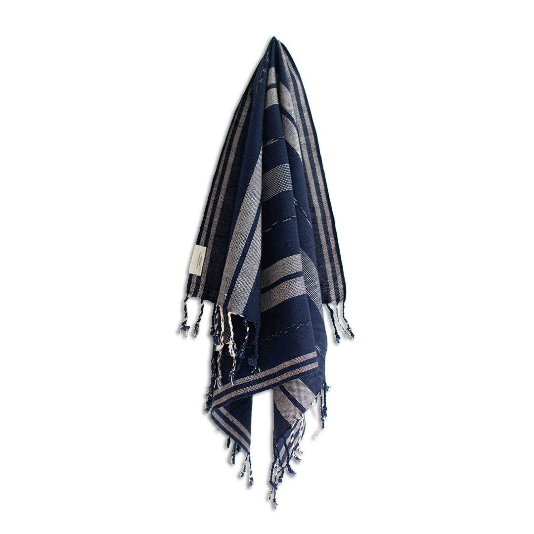 Oversized Woven Hand Towel - Indigo